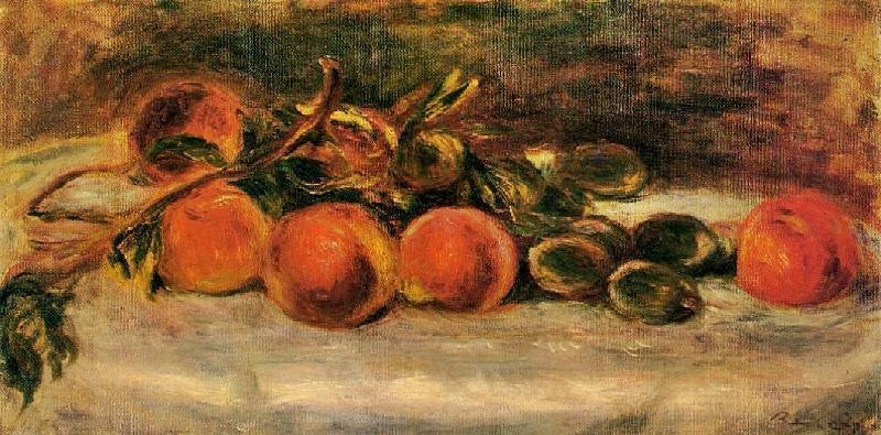 STILL LIFE WITH PEACHES AND CHESTNUTS