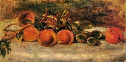 Still Life With Peaches And Chestnuts by Pierre Auguste Renoir