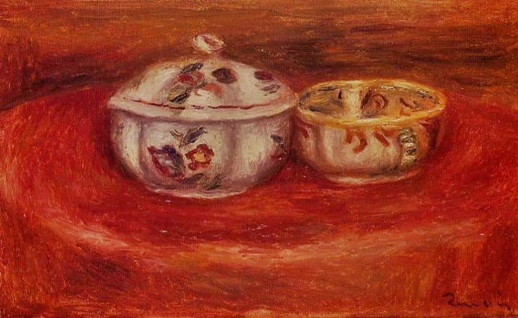 Sugar Bowl And Earthenware Bowl by Pierre Auguste Renoir