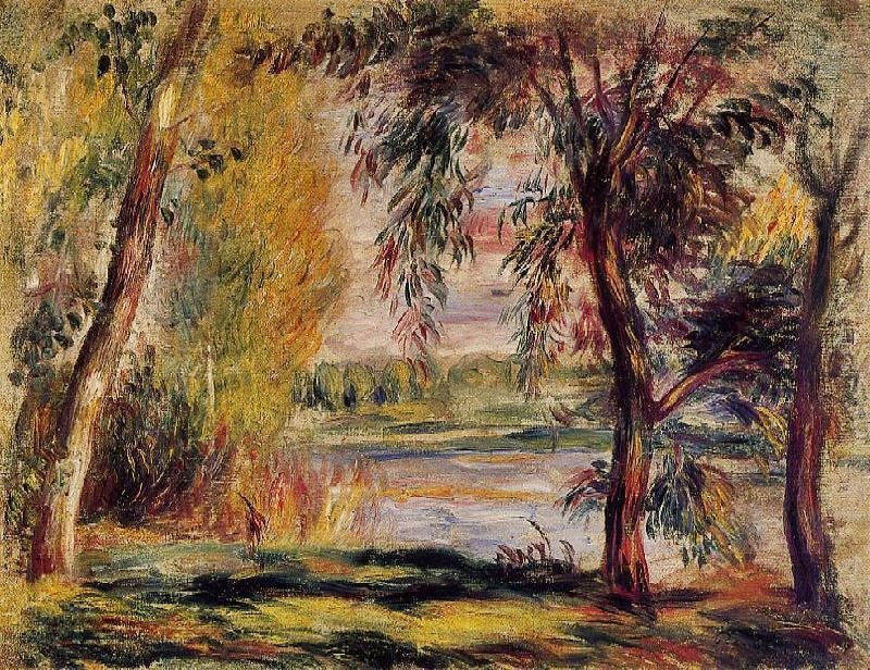 Trees By The Water by Pierre Auguste Renoir