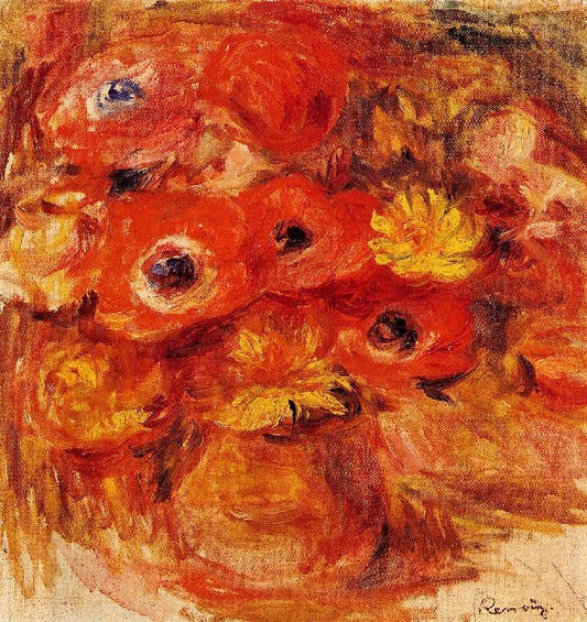 Vase Of Anemones by Pierre Auguste Renoir