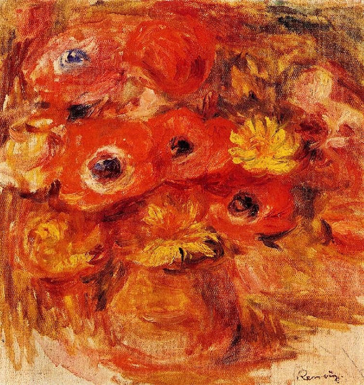 Vase Of Anemones by Pierre Auguste Renoir