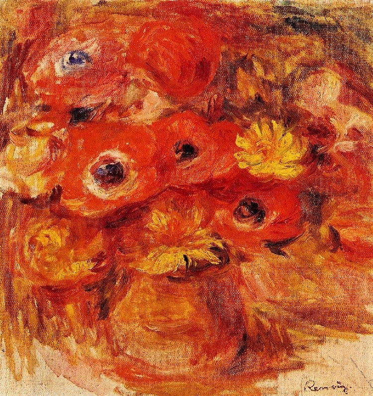 Vase Of Anemones by Pierre Auguste Renoir