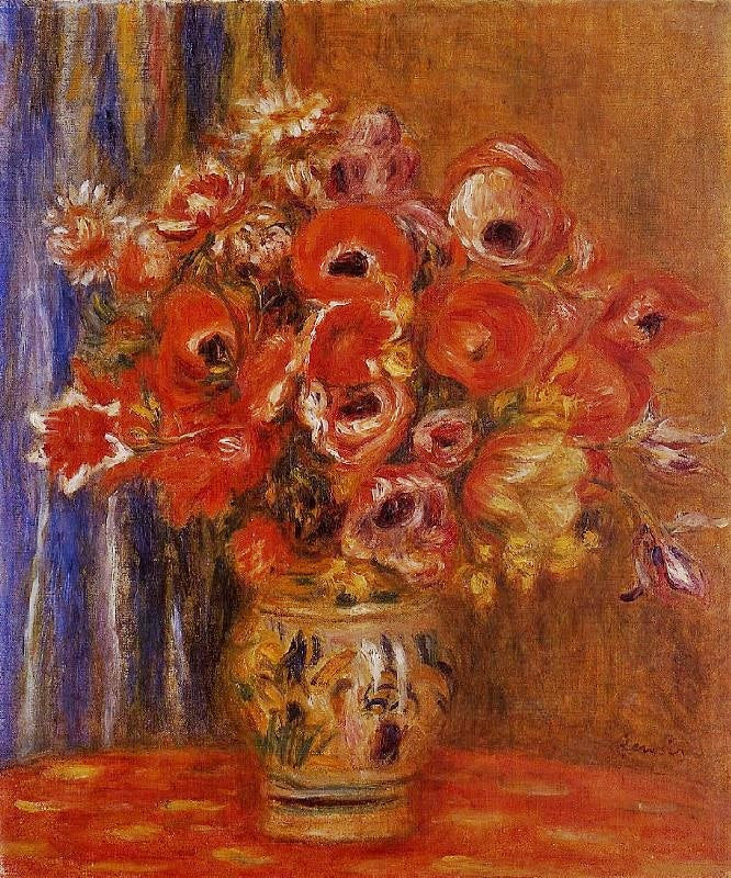 VASE OF TULIPS AND ANEMONES