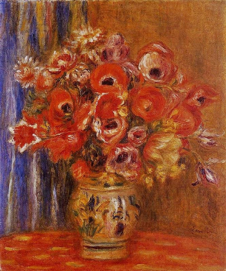 Vase Of Tulips And Anemones by Pierre Auguste Renoir