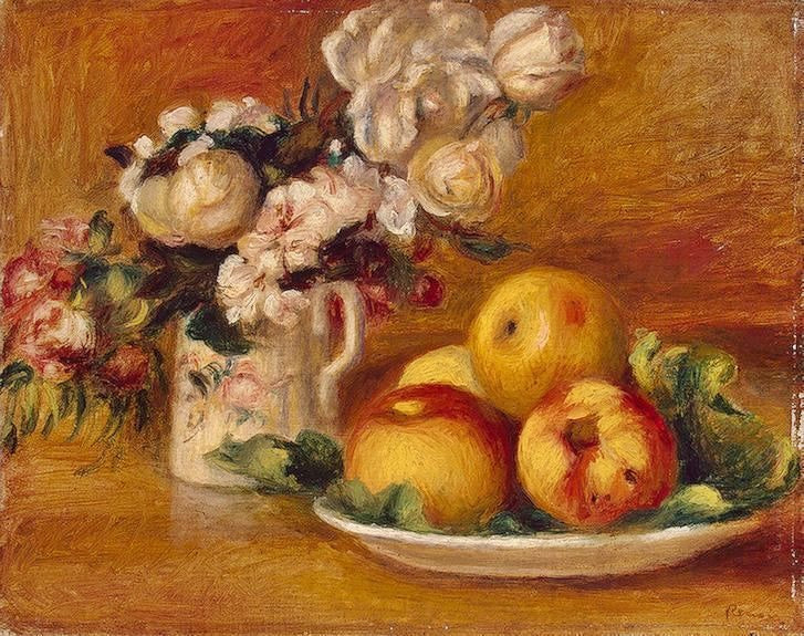 Apples And Flowers by Pierre Auguste Renoir