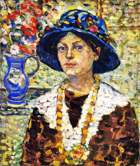 Portrait Of A Girl With Flowers by Maurice Prendergast