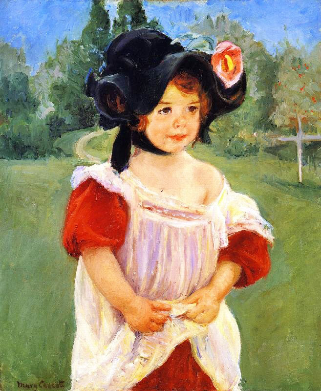 SPRING: MARGOT STANDING IN A GARDEN