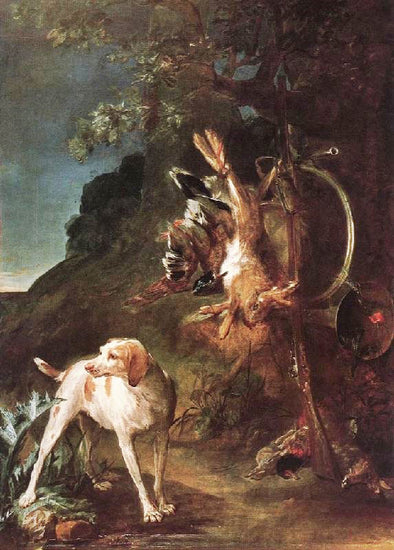 Game Still Life With Hunting Dog by Jean-Baptiste-Simeon Chardin