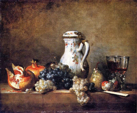 Grapes And Pomegranates by Jean-Baptiste-Simeon Chardin