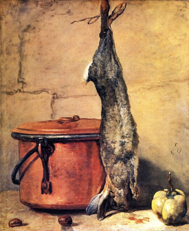 Rabbit With Copper Cauldron And Quince by Jean-Baptiste-Simeon Chardin