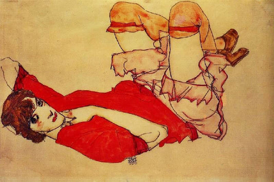 Wally With A Red Blouse by Egon Schiele