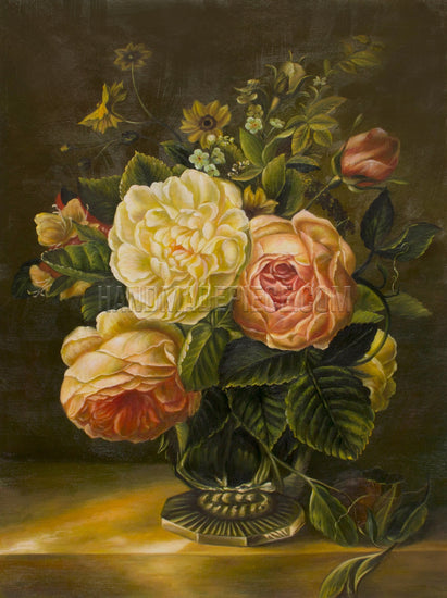 Still-Life With Flowers In A Crystal Vase by Geraldine Jacoba van Sande Bakhuyzen