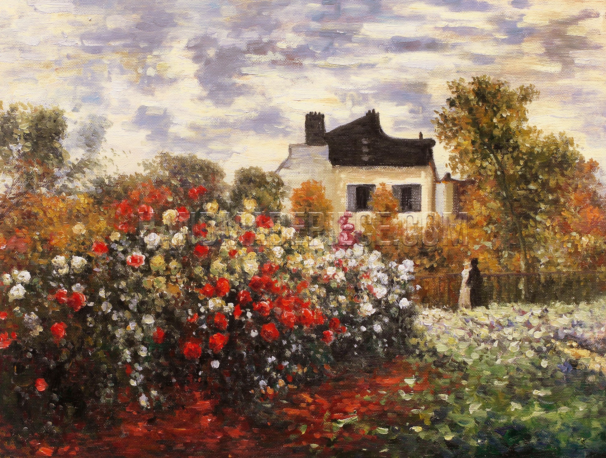 Monet’S Garden At Argenteuil by Claude Oscar Monet