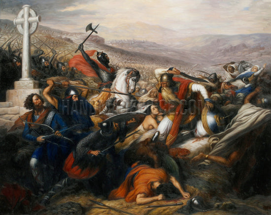 The Battle Of Poitiers, October 732 by Baron Charles Steuben