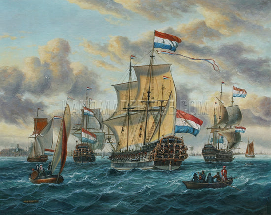 The Frigate "Pieter En Paul" On The Ij by Abraham Jansz. Storck