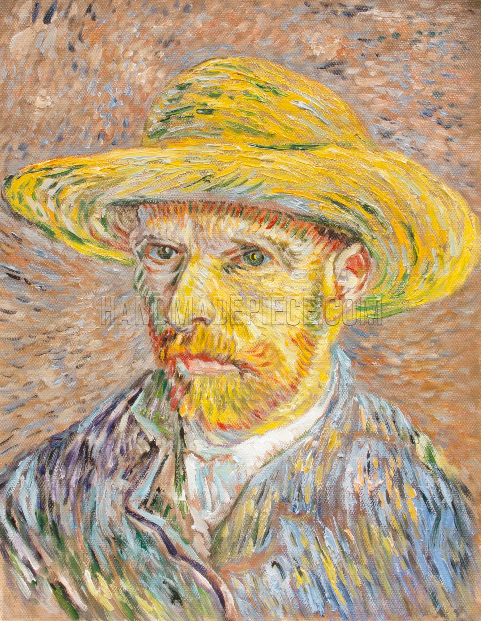 Self-Portrait With A Straw Hat (Obverse: The Potato Peeler) by Vincent van Gogh