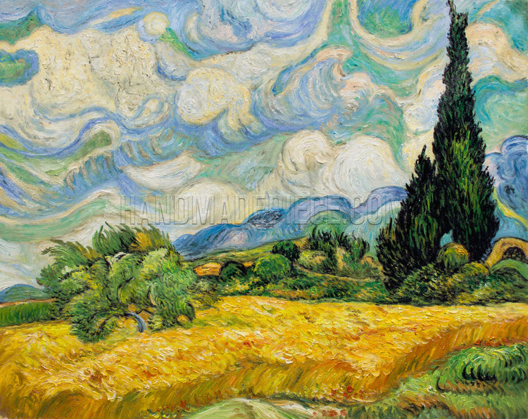 Wheat Field With Cypresses At The Haude Galline Near Eygalieres by Vincent van Gogh