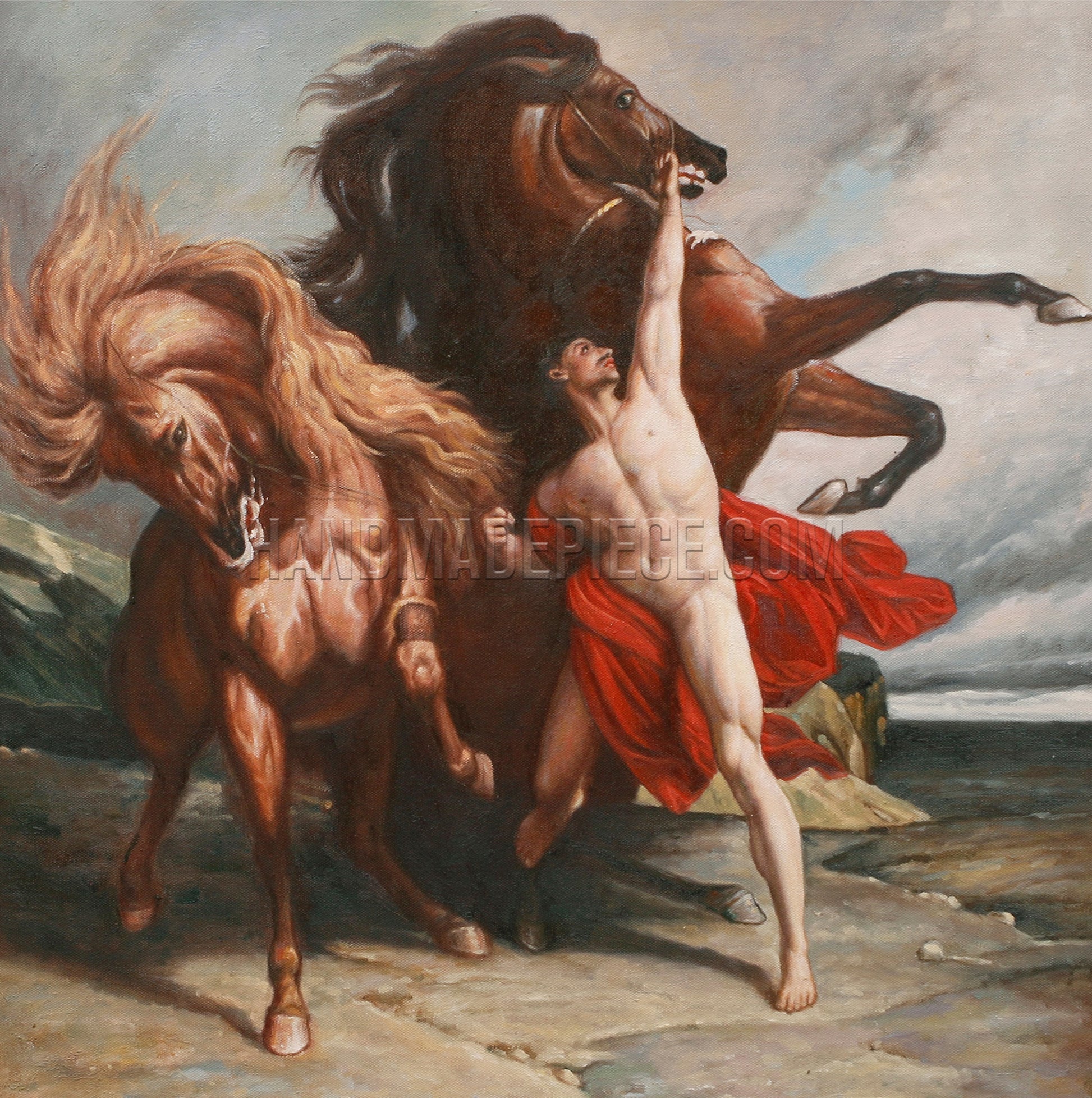Automedon With The Horses Of Achilles by Henri Regnault