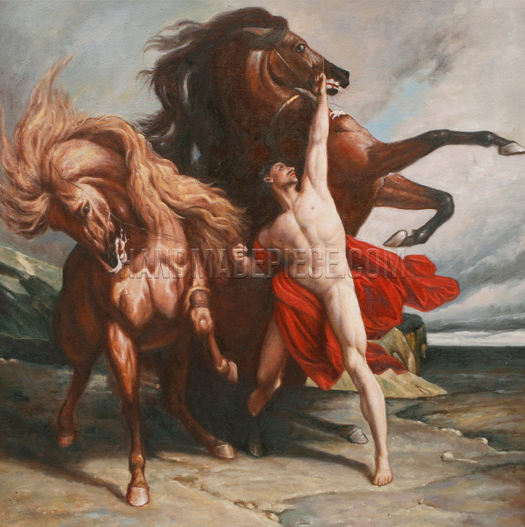Automedon With The Horses Of Achilles by Henri Regnault