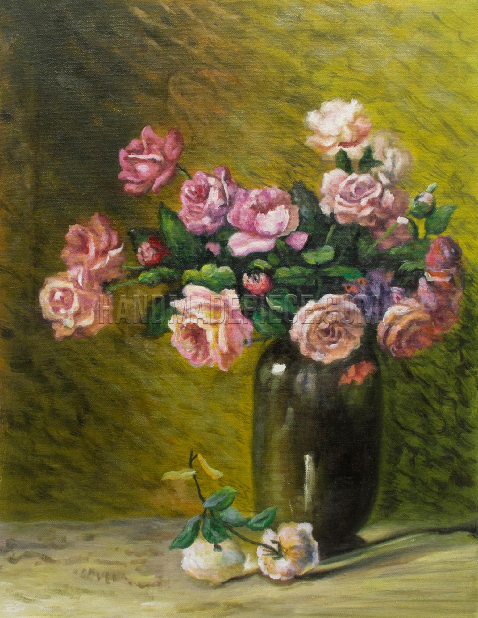 Pink Roses On A Table by Charles Ethan Porter
