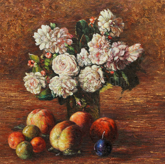 Still Life: Roses And Fruit by Henri Fantin-Latour
