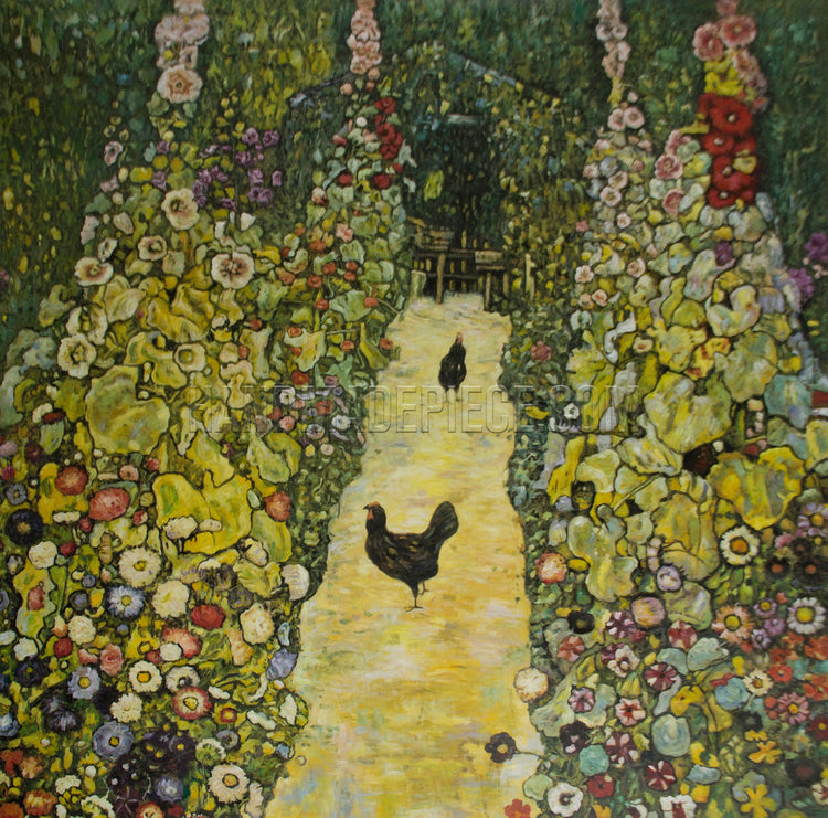 Garden With Roosters by Gustav Klimt