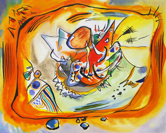 Sketch For A Painting With Orange Border by Wassily Kandinsk