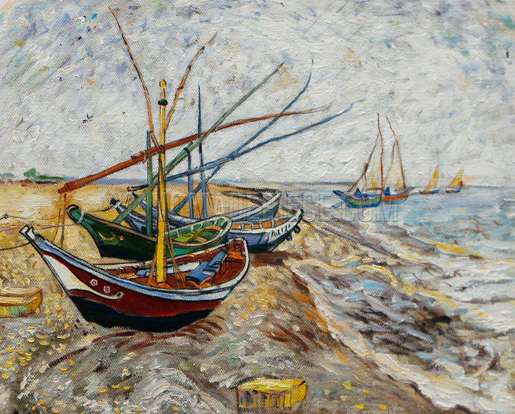 Fishing Boats On The Beach At Les Saintes-Maries-De-La-Mer by Vincent van Gogh