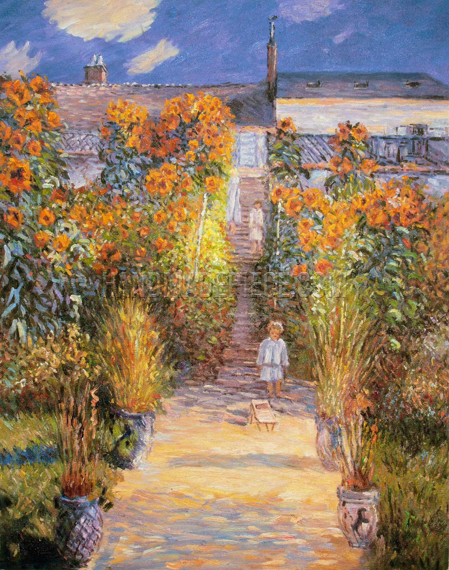 Monet’S Garden At Vétheuil by Claude Oscar Monet