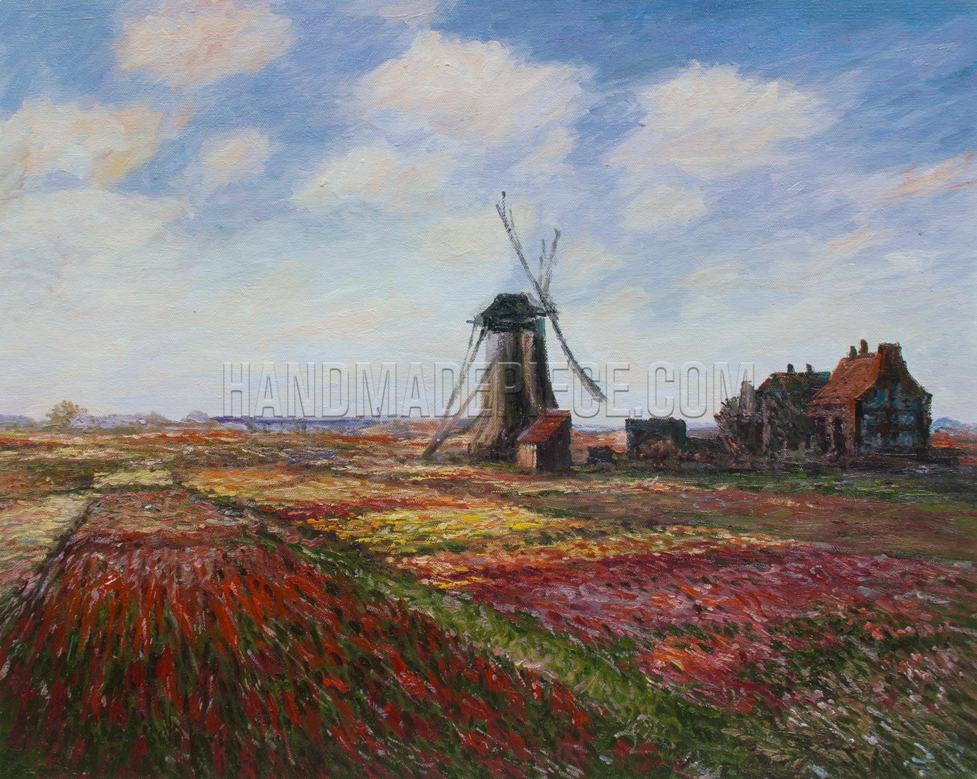 Field Of Tulips In Holland by Claude Oscar Monet