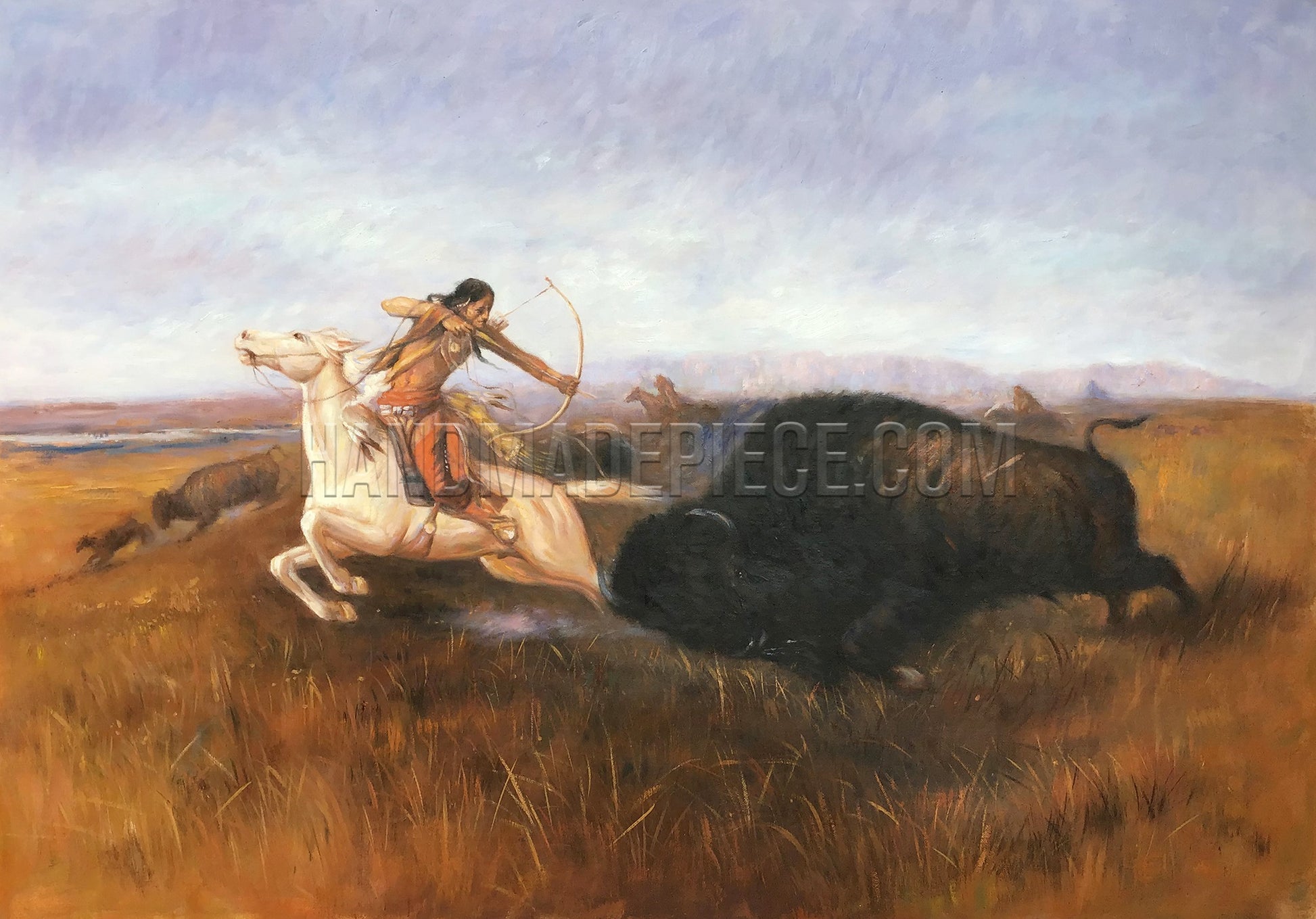 Indians Hunting Buffalo by Charles Marion Russell