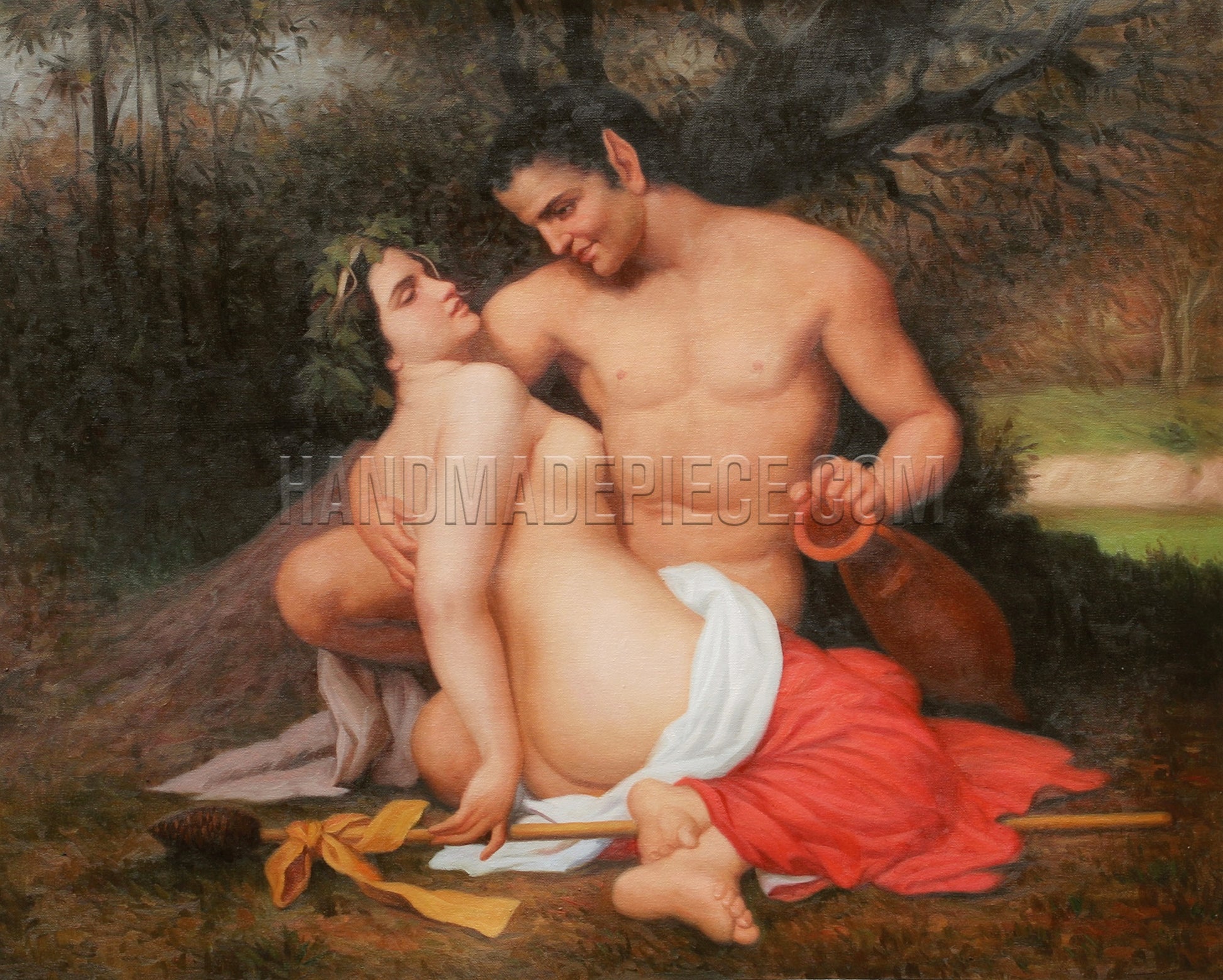 Faunand And Bacchante by William Bouguereau