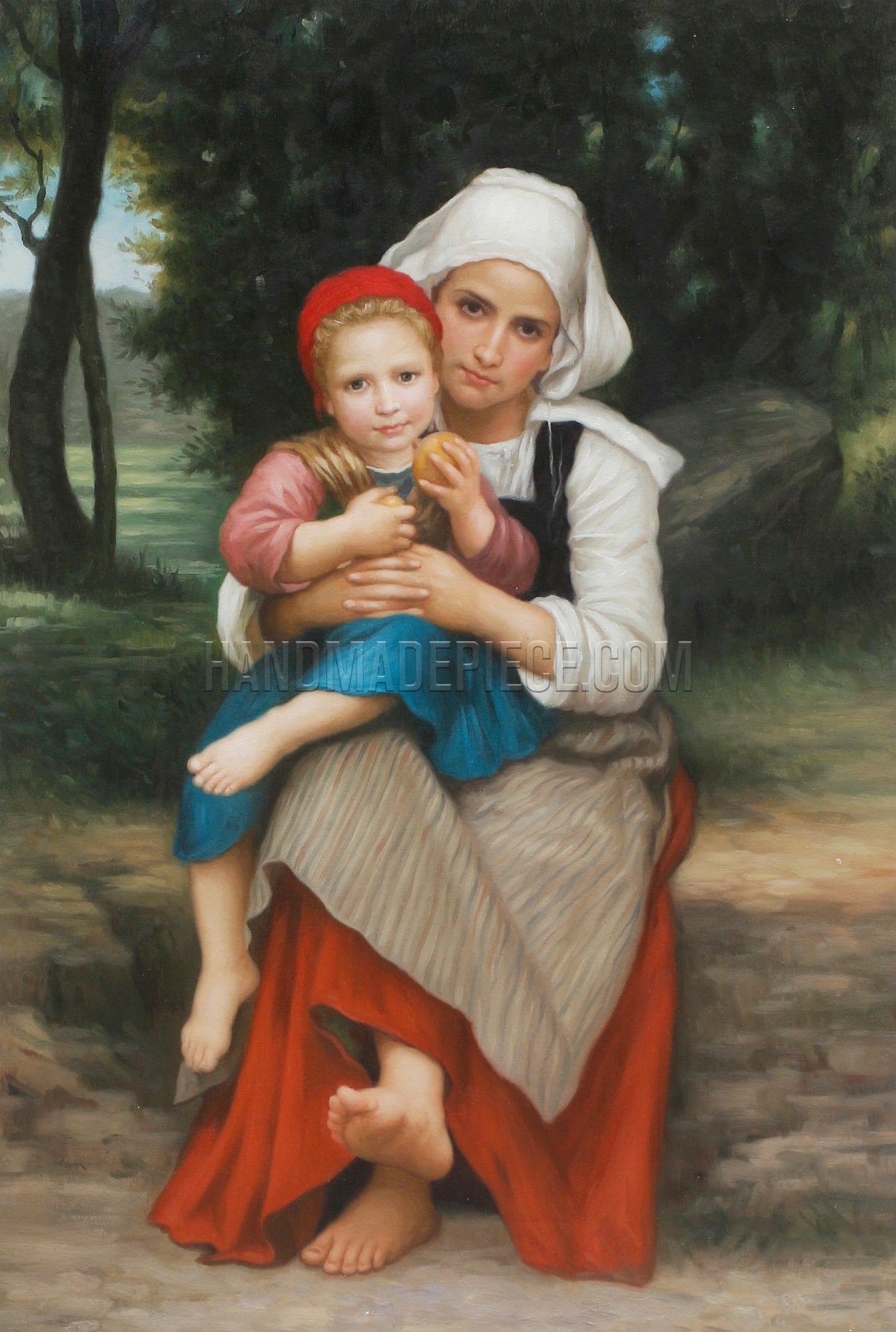 Breton Brother And Sister by William Bouguereau
