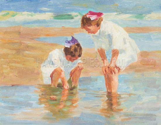 Girls Playing In Surf by Edward Potthast