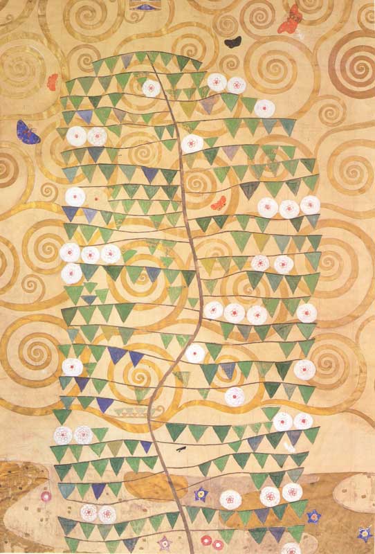 Cartoon For The Frieze Of The Villa Stoclet In Brussels Right Part Of The Tree Of Life by Gustav Klimt