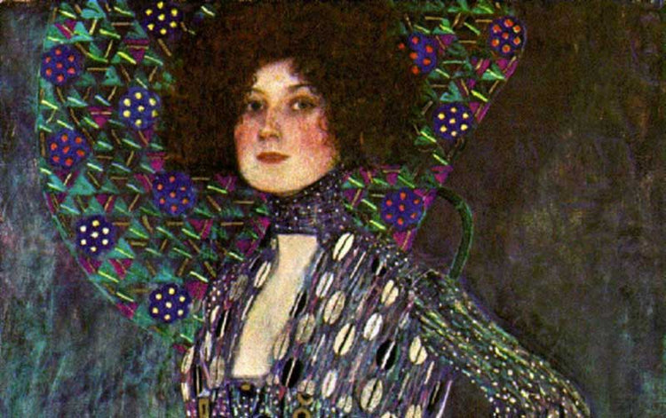 Emilie Floge Detail by Gustav Klimt