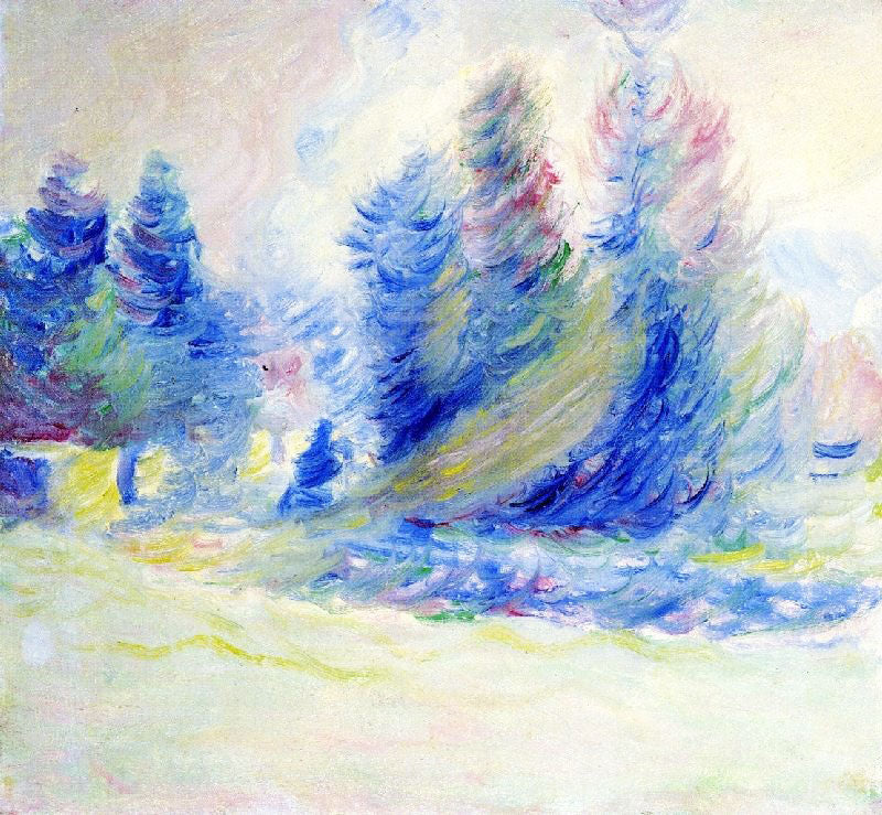 GIVERNY TREES, WIND, AND SNOW