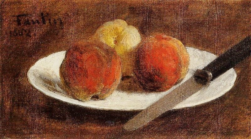 Plate Of Peaches by Henri Fantin-Latour