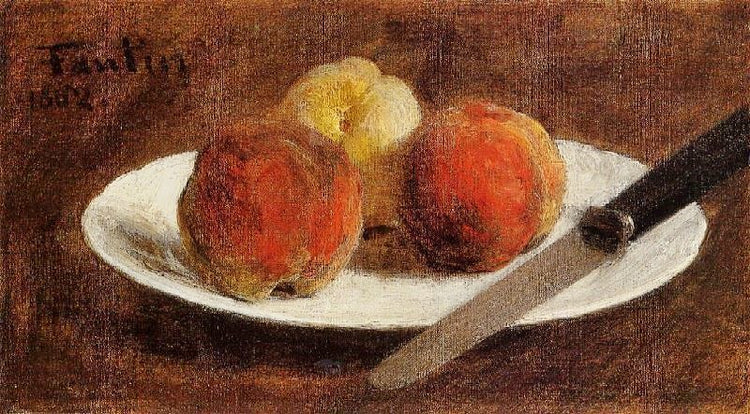 Plate Of Peaches by Henri Fantin-Latour