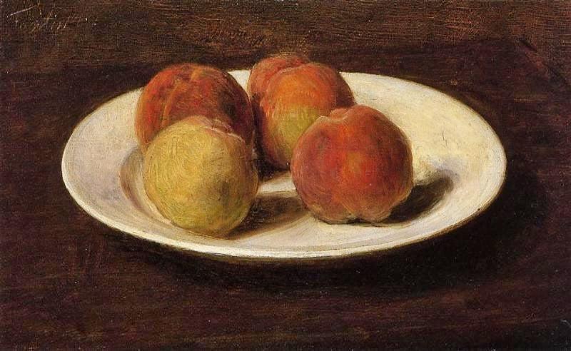 Still Life Of Four Peaches by Henri Fantin-Latour