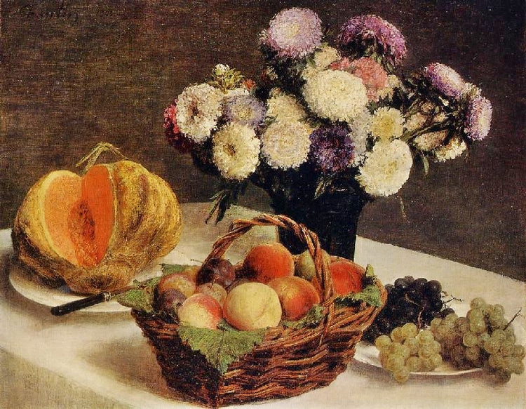 Flowers And Fruit, A Melon by Henri Fantin-Latour
