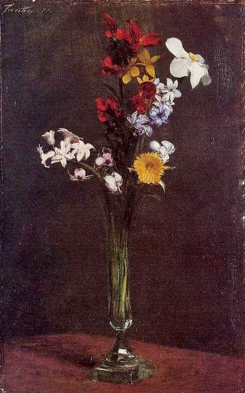 Narcisses, Hyacinths And Nasturtiums by Henri Fantin-Latour