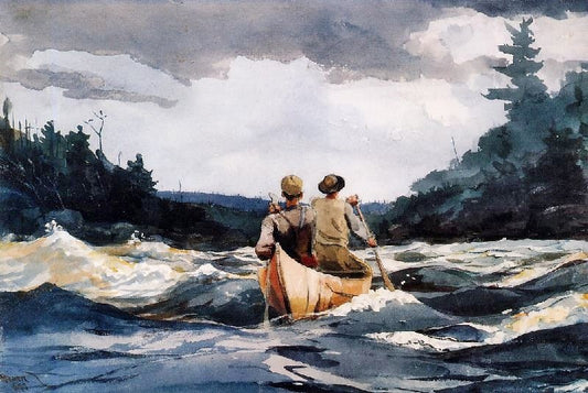Canoe In The Rapids by Winslow Homer