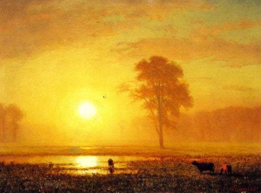 Sunset On The Plains by Albert Bierstadt