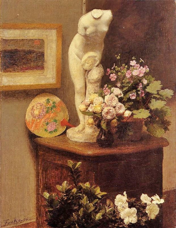 Still Life With Torso And Flowers by Henri Fantin-Latour