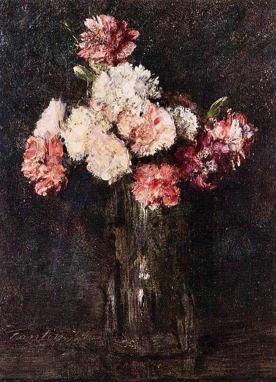 CARNATIONS IN A CHAMPAGNE GLASS