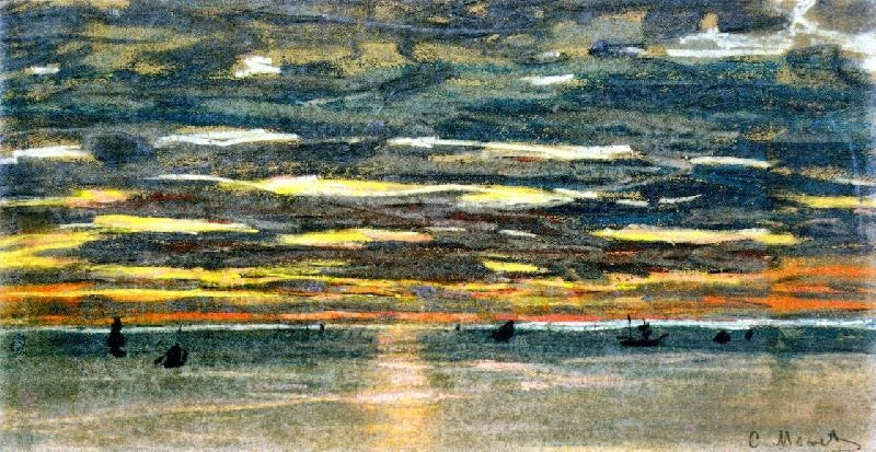 Sunset Over The Sea by Claude Oscar Monet