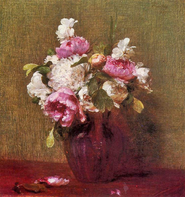 White Peonies And Roses, Narcissus by Henri Fantin-Latour