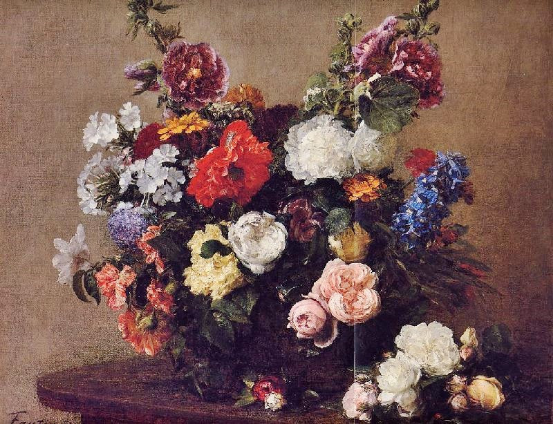 Bouquet Of Diverse Flowers by Henri Fantin-Latour